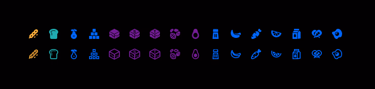 Complete nutrient icon set designed for MyFitnessPal personalization